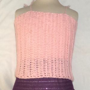 Handmade Crochet Tank Top tube spaghetti strap ties